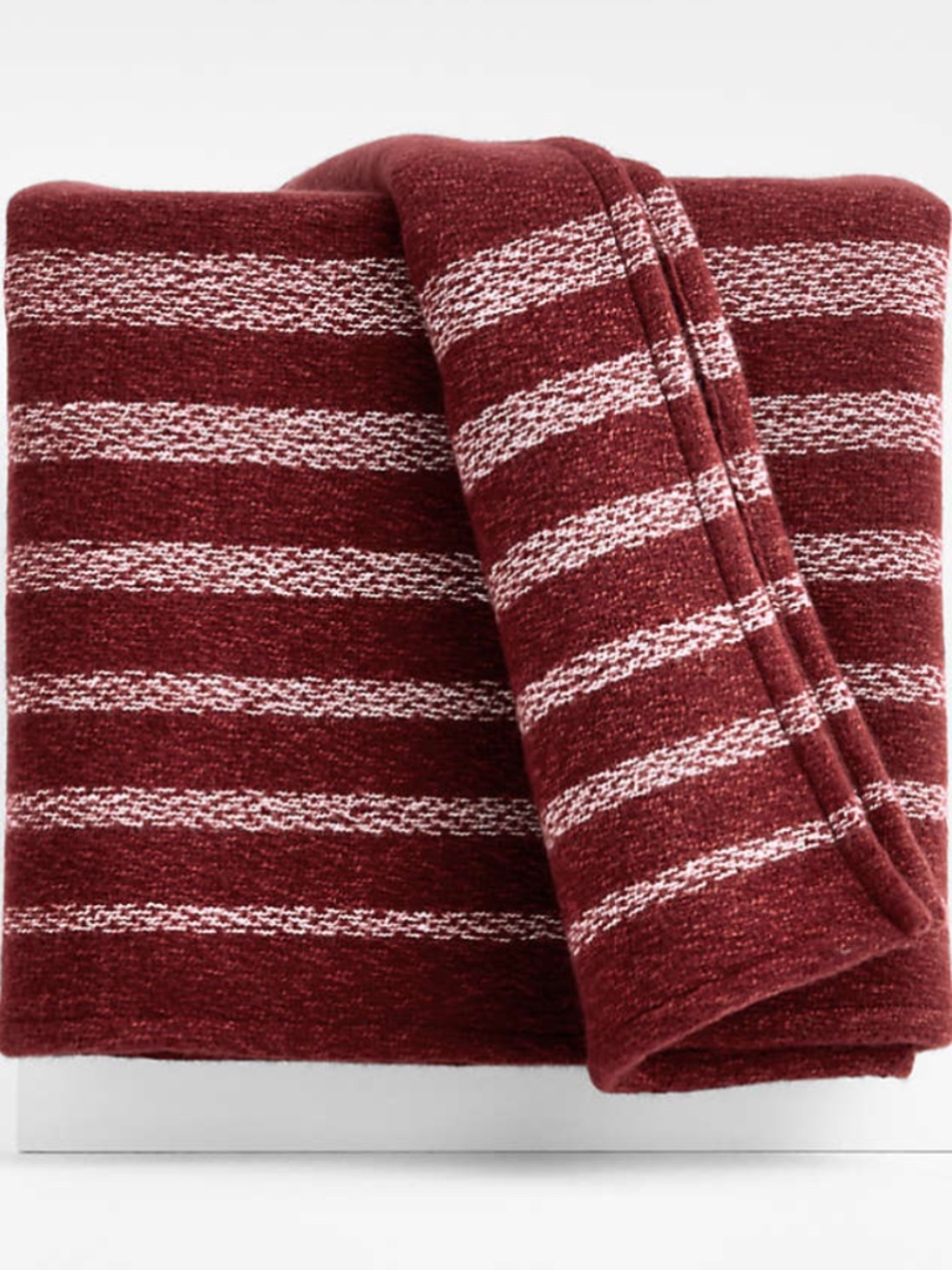 Crate & Barrel Bungalow 70"x55" Luminous Red Throw Blanket